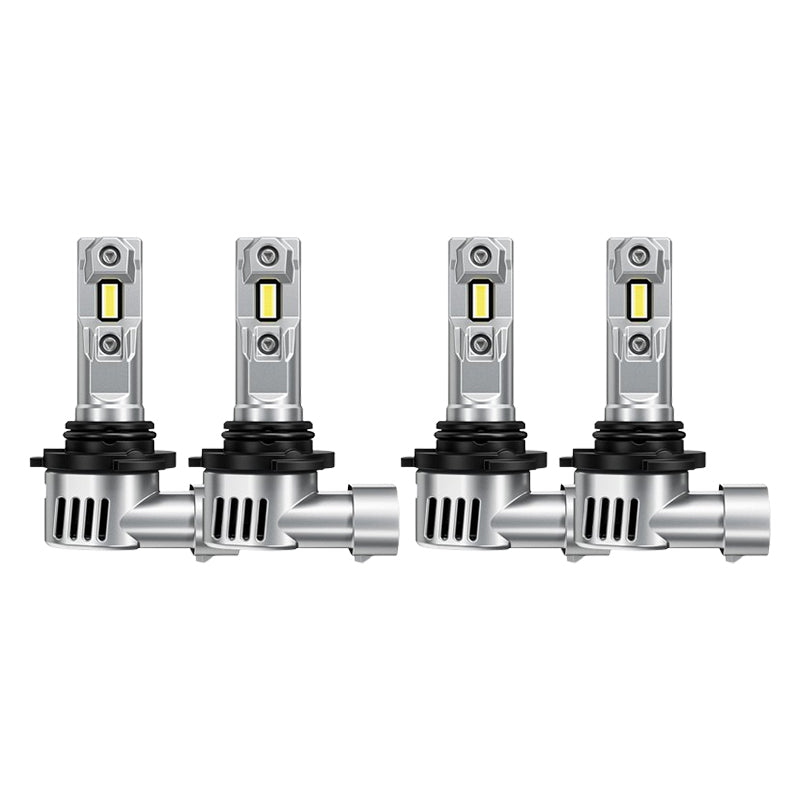 Set of four 9005 LED headlight bulbs for Toyota 4Runner, featuring high-lumen output and efficient cooling design for improved night driving.