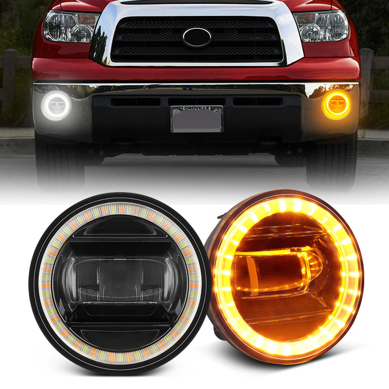 Fog Light Assembly With Halo Ring DRL/Turn Signals for 2007-2013 Toyota Tundra Fog Light Assembly With Halo Ring DRL/Turn Signals for 2007-2013 Toyota Tundra