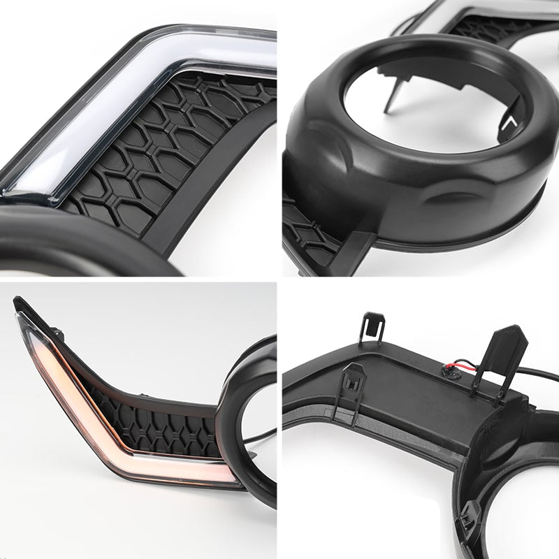 2018 Toyota 4Runner fang bezel kit with DRL and turn signal lights