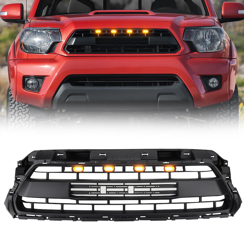 2013 toyota tacoma grille with raptor lights and gray letter