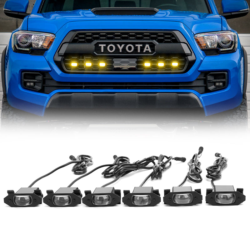 6 Pods Projector LED Insert Grill Lights for 2016-2023 Toyota Tacoma TRD PRO 6 Pods Projector LED Insert Grill Lights for 2016-2023 Toyota Tacoma TRD PRO