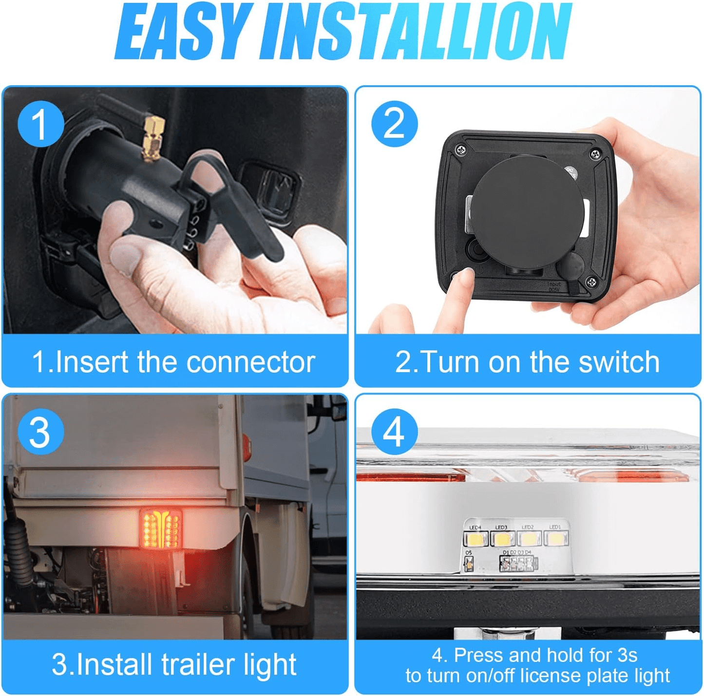 Portable Magnetic LED Trailer Lights Kit – Wireless & Rechargeable