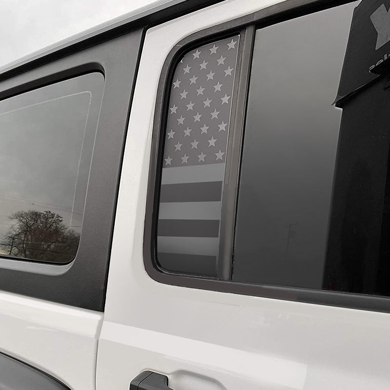 American Flag Side Small Window Decal