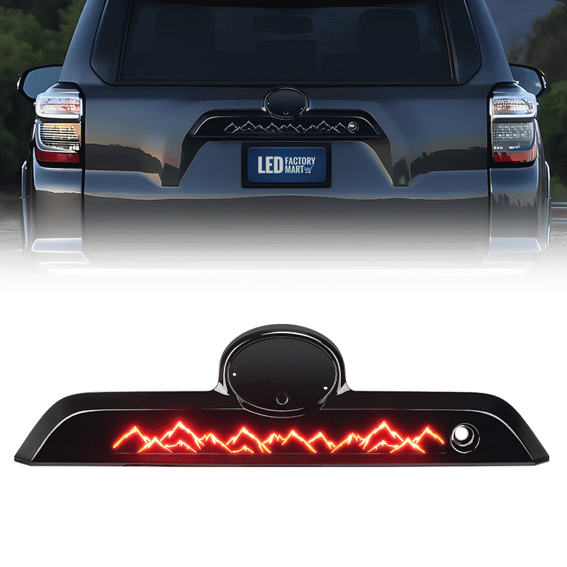 Auto Dynasty LED Rear High Mount Centre 3rd Third Tail Brake Light Stop Lamp Compatible With Toyota 4Runner 2003-2009, Non Spoiler Models, Chrome Housing Red Lens, Third Brake Lights - Canada - Foto 6