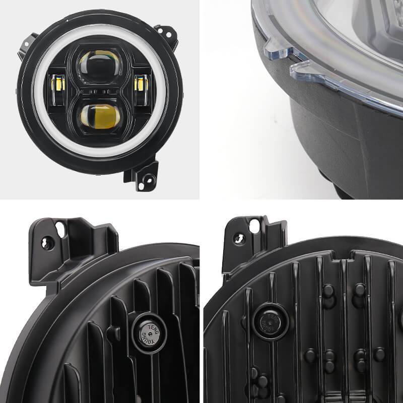 JL Mega Bundle - 9 Inch LED Halo Headlights with Turn Signals, Fogs, Tail Lights, Brake Lights For Jeep Wrangler JL