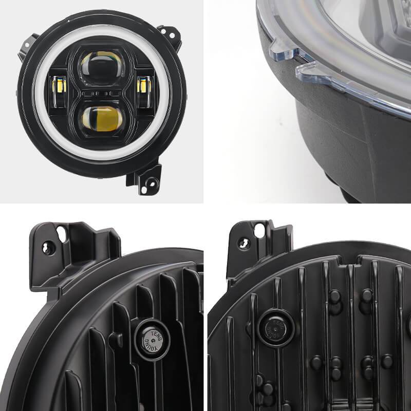 JL Mega Bundle - 9 Inch LED Halo Headlights with Turn Signals, Fogs, Tail Lights, Brake Lights For Jeep Wrangler JL