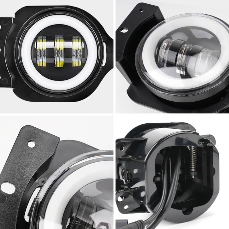 Multi-function 9" LED RGBW Headlights & RGBW Fog Lights for 2018-2025 Jeep JL and JT