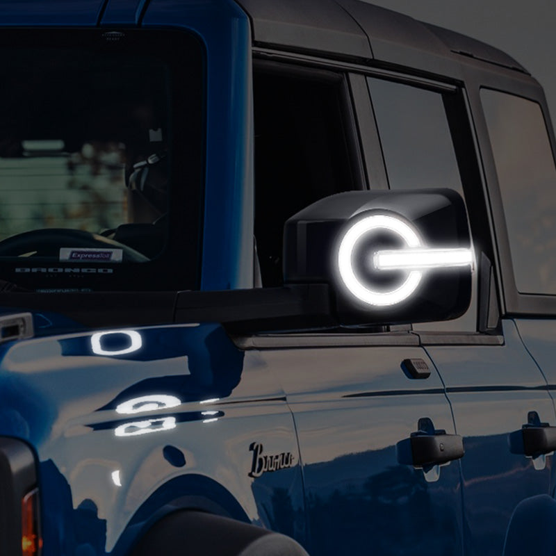 Side Mirror Cover with DRL and Turn Signal Lights for 2021-2025 Ford Bronco