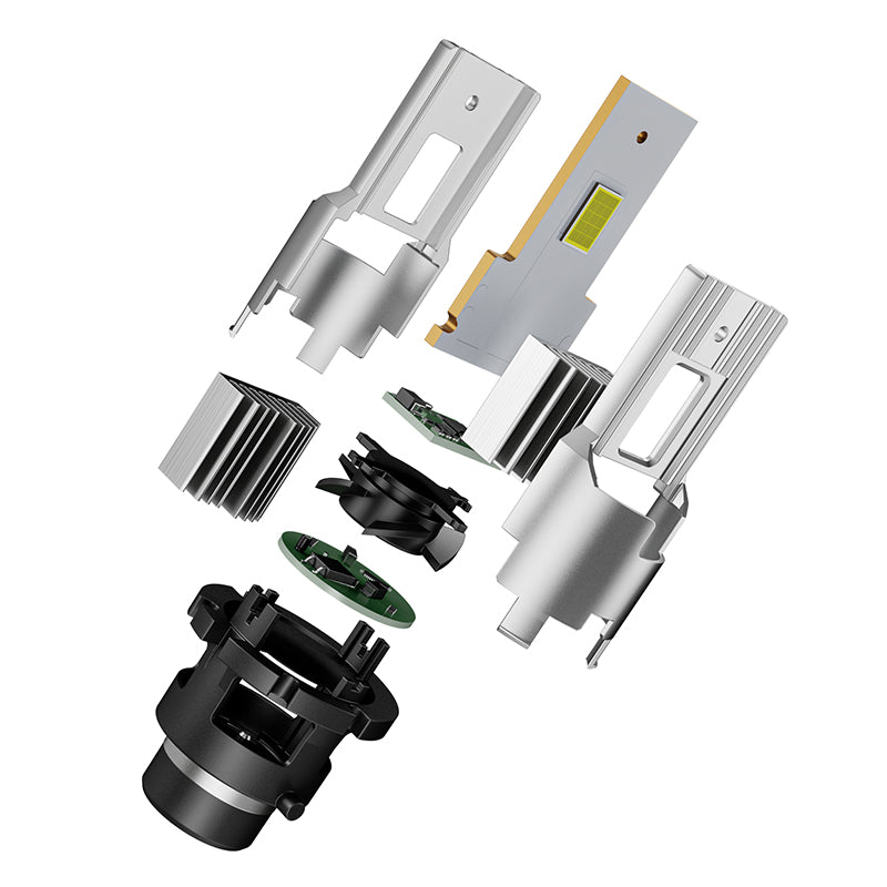 Car LED headlight bulb with 3x heat dissipation system