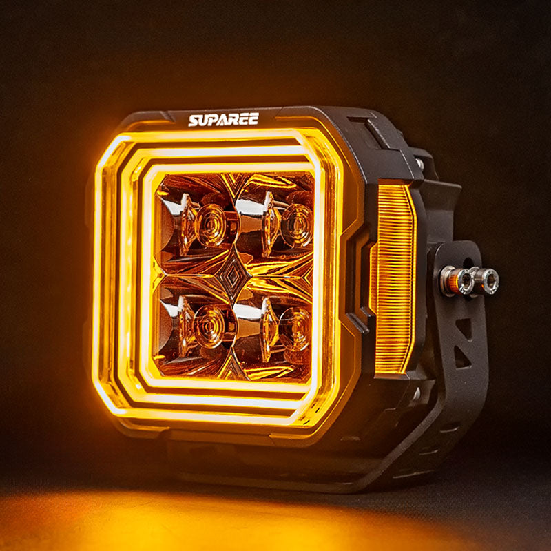 5-Inch White + Amber Dual-Mode A-Pillar Ditch LED Off Road Lights for Jeep Wrangler JK