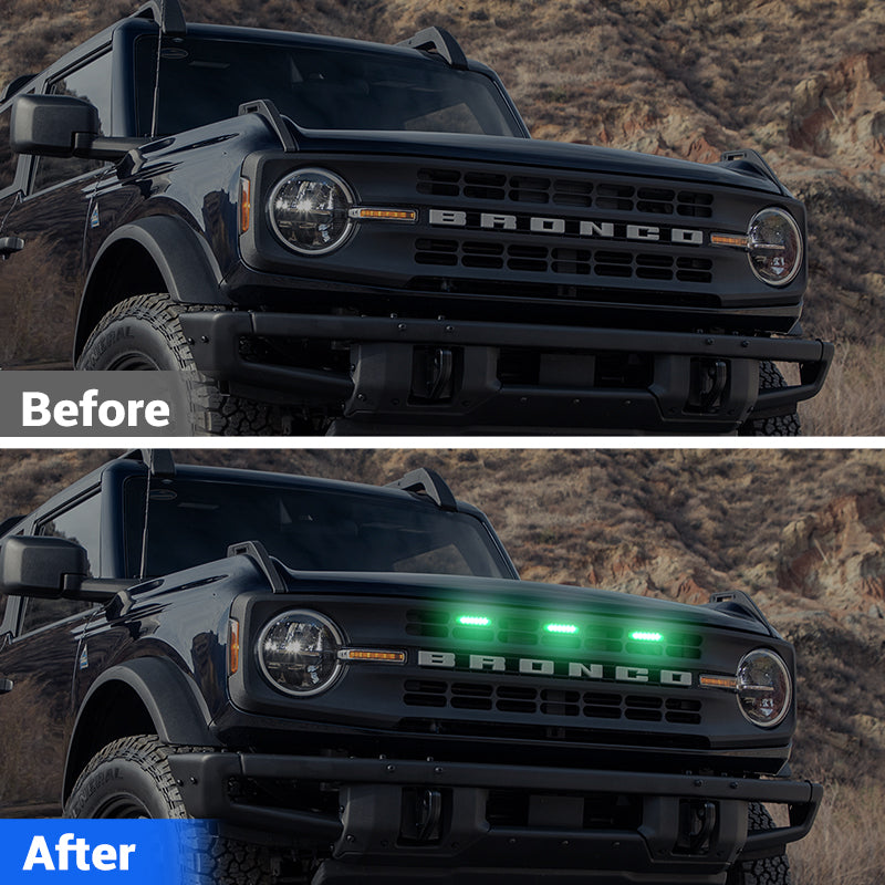 Add a striking visual appeal to your Bronco with vibrant lighting.