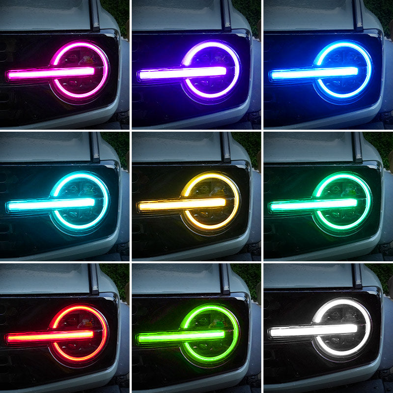 Ford Bronco headlights with RGB halo