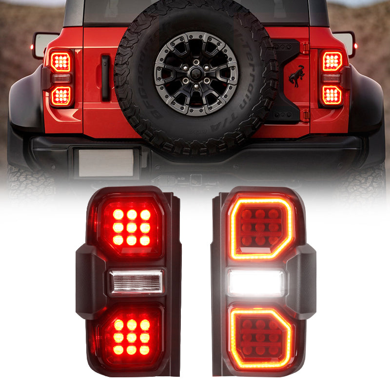 Raptor Style Full LED Tail Lights Assembly for 2021-Later 2/4 Door Bronco