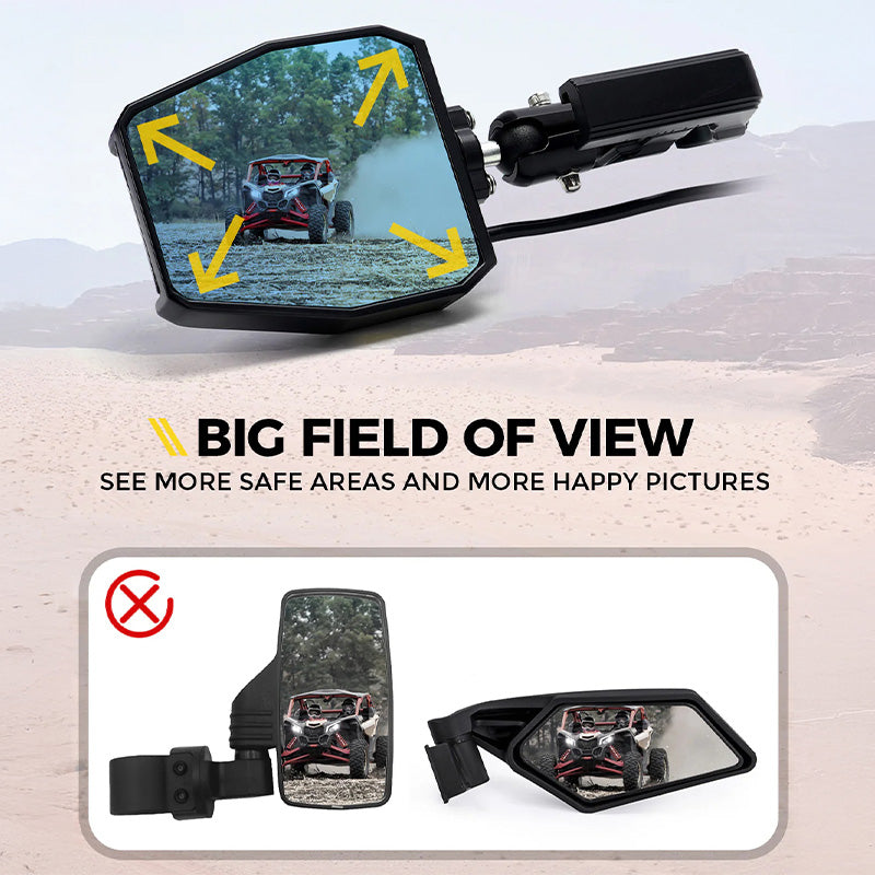 side view mirror with lights