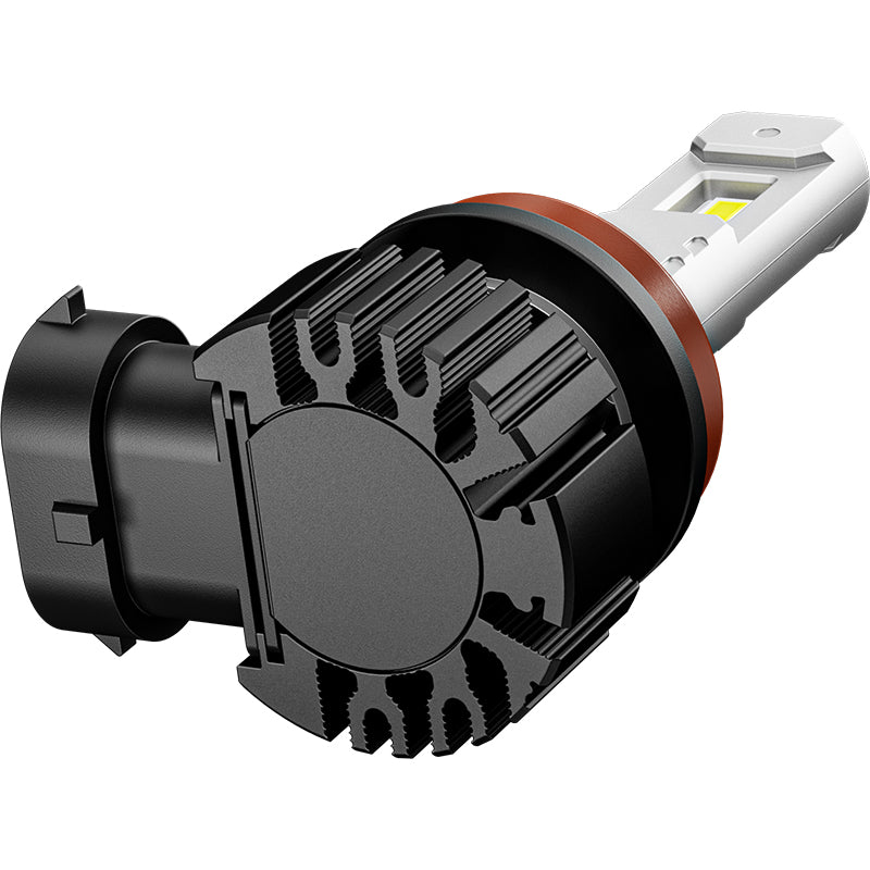 Backside of H8 H11 H16 LED fog bulb showing heat dissipation fins and connector. Built for 2014-2021 Toyota Tundra fog light replacement.