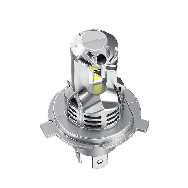 Top view of H4 9003 LED Projector Headlight Bulb with visible LED chips and cooling fins for 1996-2002 Toyota 4Runner lighting system.