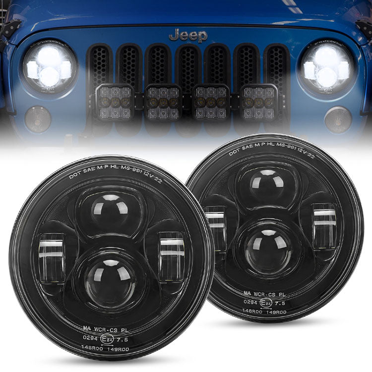 JK LED headlights with high beam