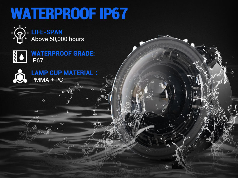 Jeep Wrangler led halo headlights install in JL JT