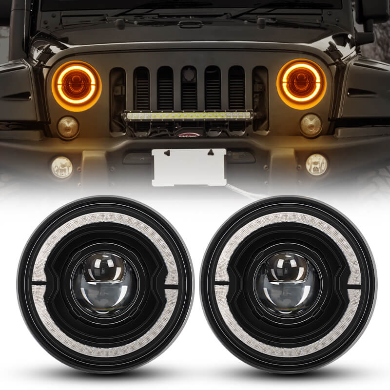 Jeep Wrangler led halo headlights install in JL JT