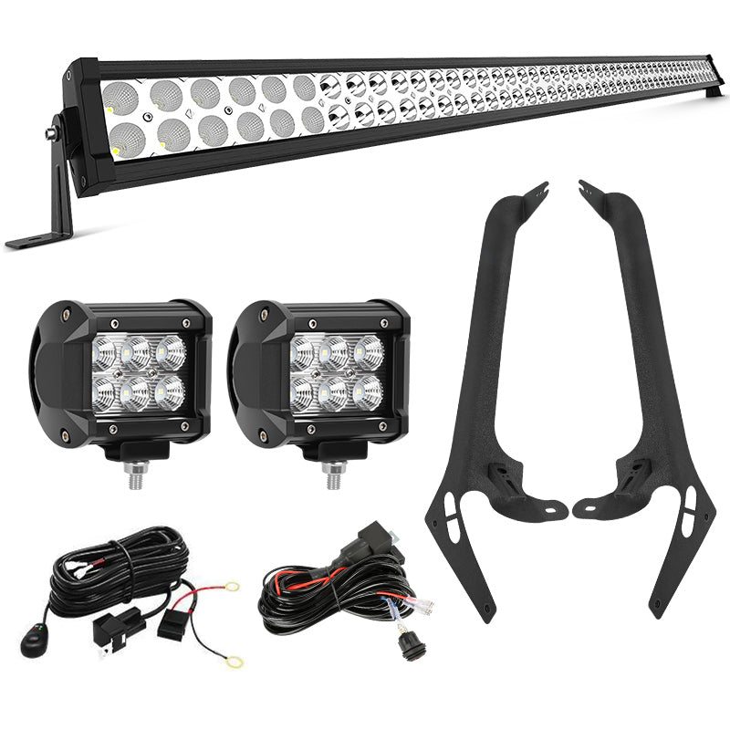 52" Jeep Light Bar & Pods & Brackets for 2018-Later Wrangler JL JLU & Gladiator | Prevail Series