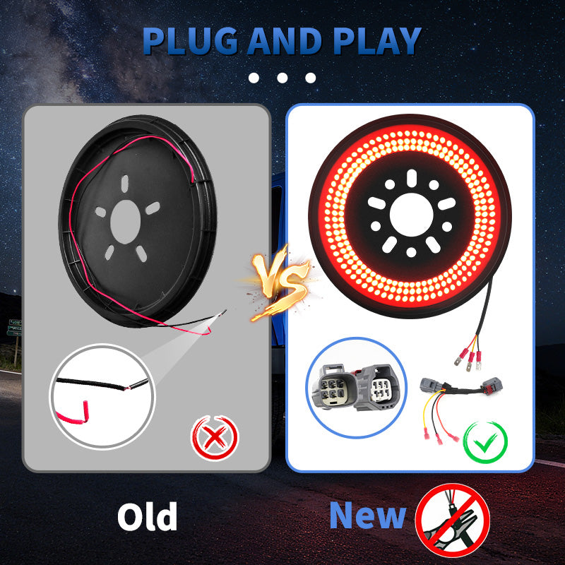 Full view of Jeep Wrangler JK spare tire LED light with brake and reverse function