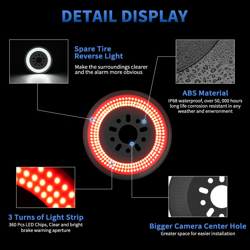 Full view of Jeep Wrangler JL spare tire LED light with brake and reverse function