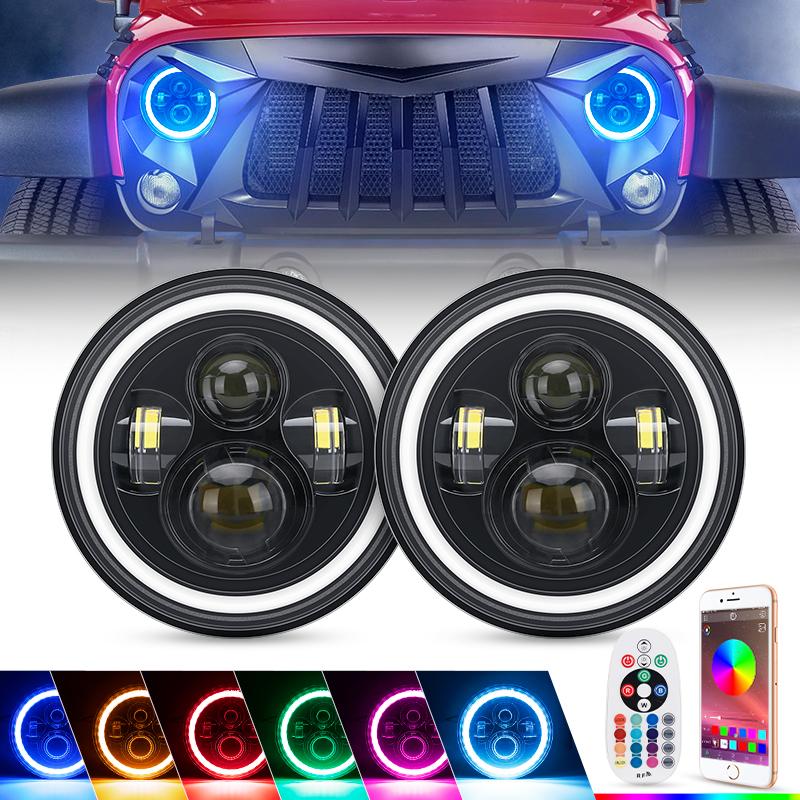 Jeep Wrangler App Remote RGB LED Headlights