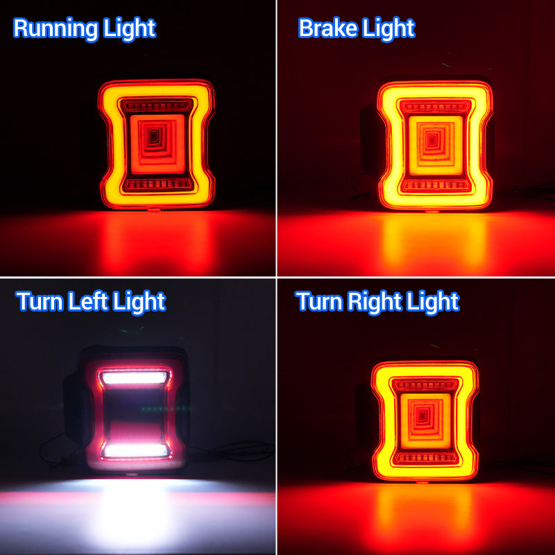 Luces traseras LED brillantes con lente roja para Jeep Wrangler JL JLU 2018 y posteriores