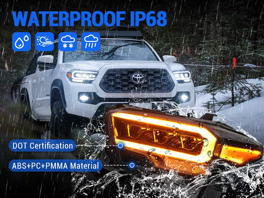2016-2023 Toyota Tacoma LED Projection Headlights with High Quality Materials