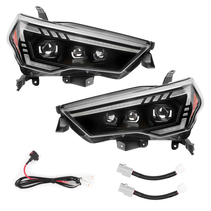 Full LED Headlights Projector with Amber Sequential Turn Signal for 2014-2024 Toyota 4Runner | Pre-sale