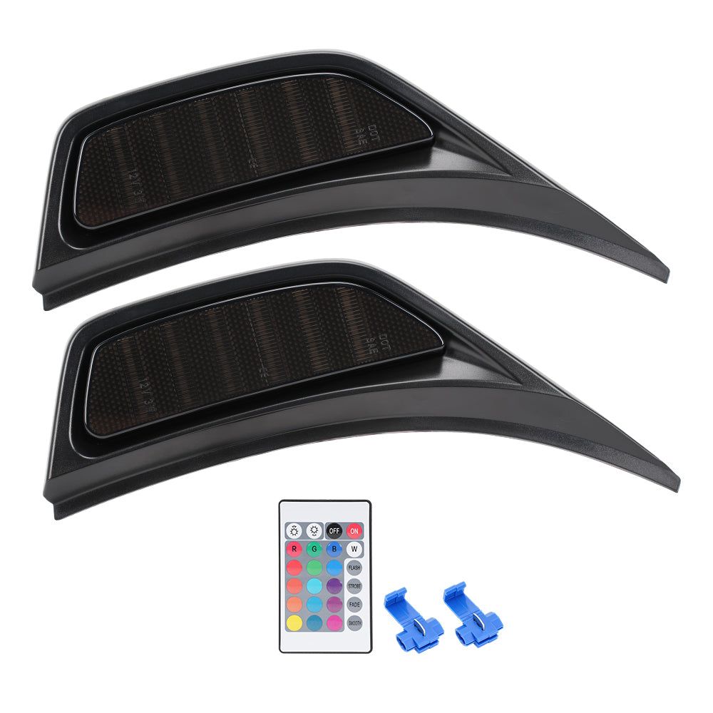 RGB LED Fender Vent Lights for Jeep Wrangler JL Jeep Gladiator JT 2018-2023