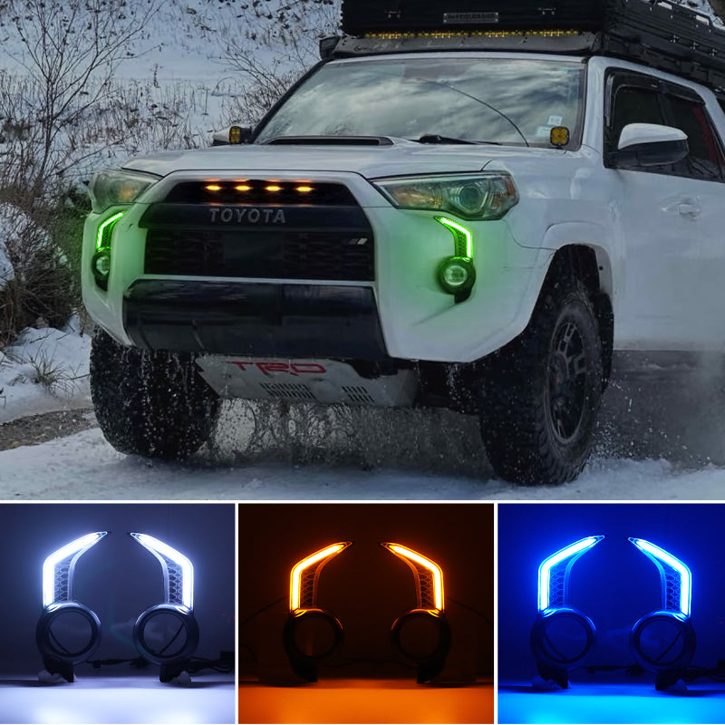 4Runner fog lights fang bezel kit with rgb-w