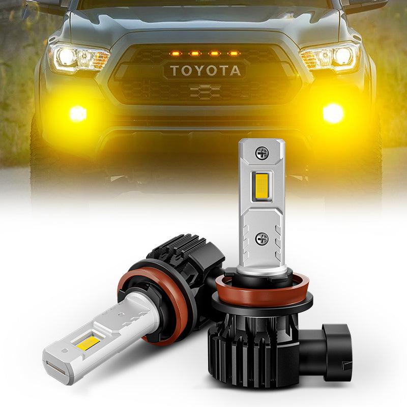 2PCS H11 H9 H8 Dual Color Switchback White Yellow CSP LED Fog Light 2PCS H11 H9 H8 Dual Color Switchback White Yellow CSP LED Fog Light