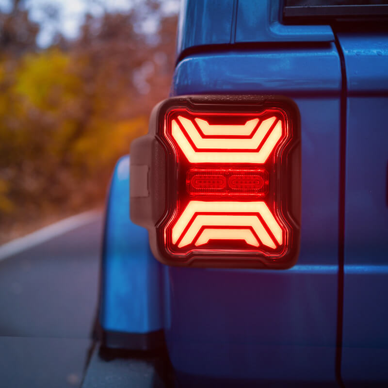 Smoked LED Tail Lights for Jeep Wrangler JL JLU with High Visibility and Waterproof Design