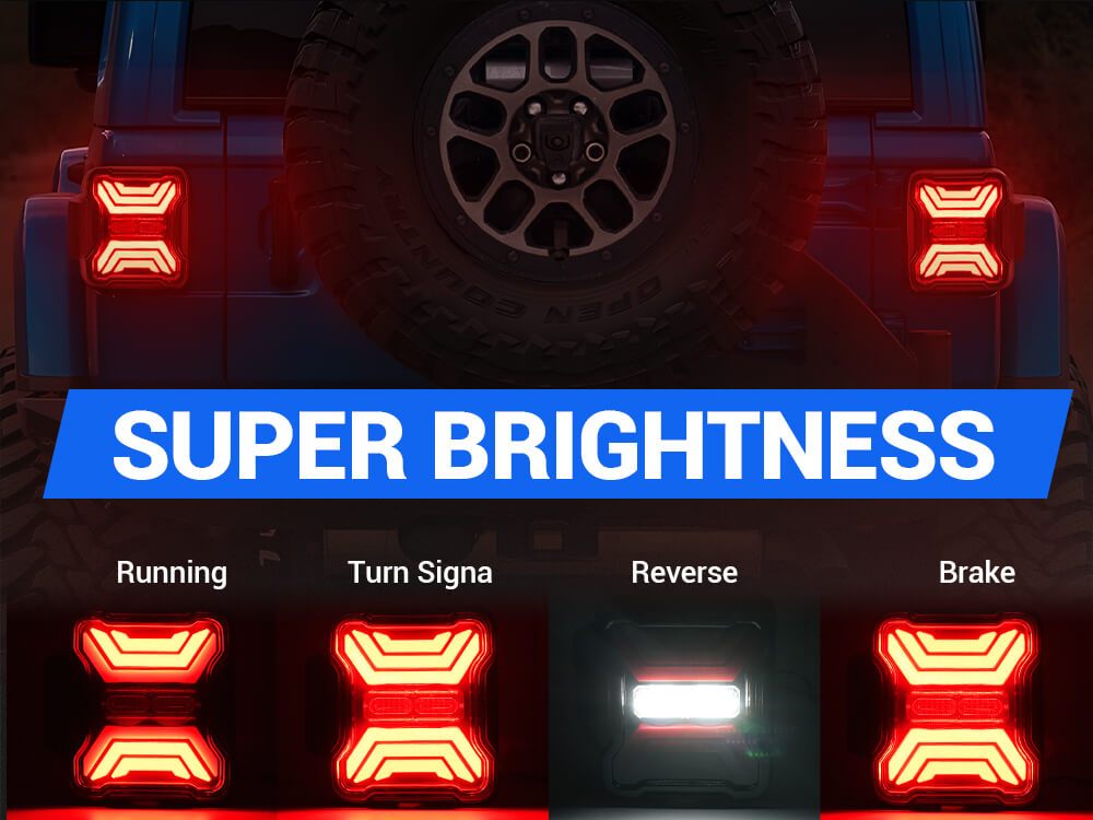 Smoked LED Tail Lights for Jeep Wrangler JK with High Visibility and Waterproof Design