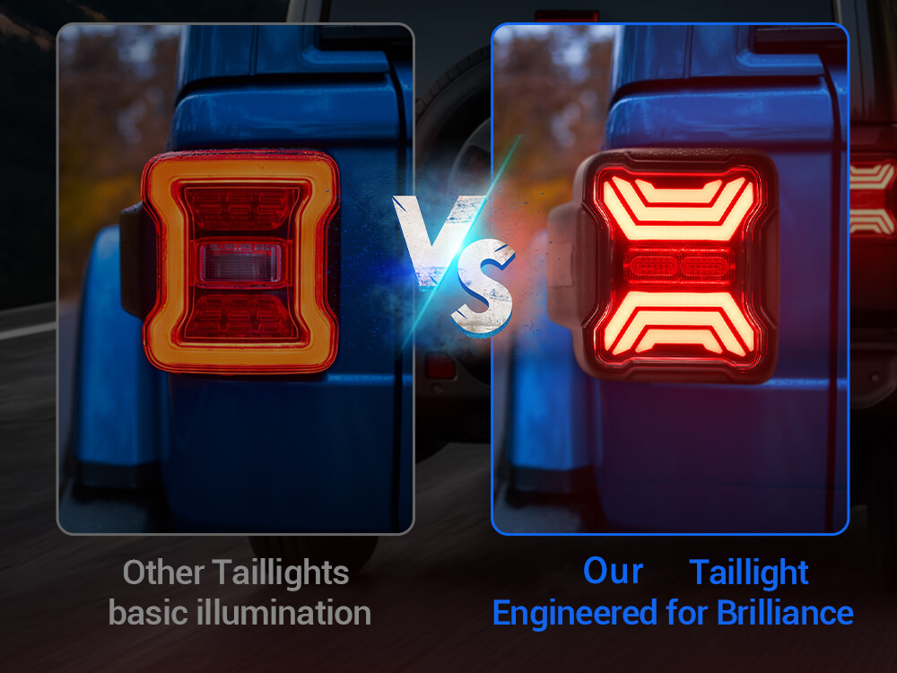 Smoked LED Tail Lights for Jeep Wrangler JK with High Visibility and Waterproof Design