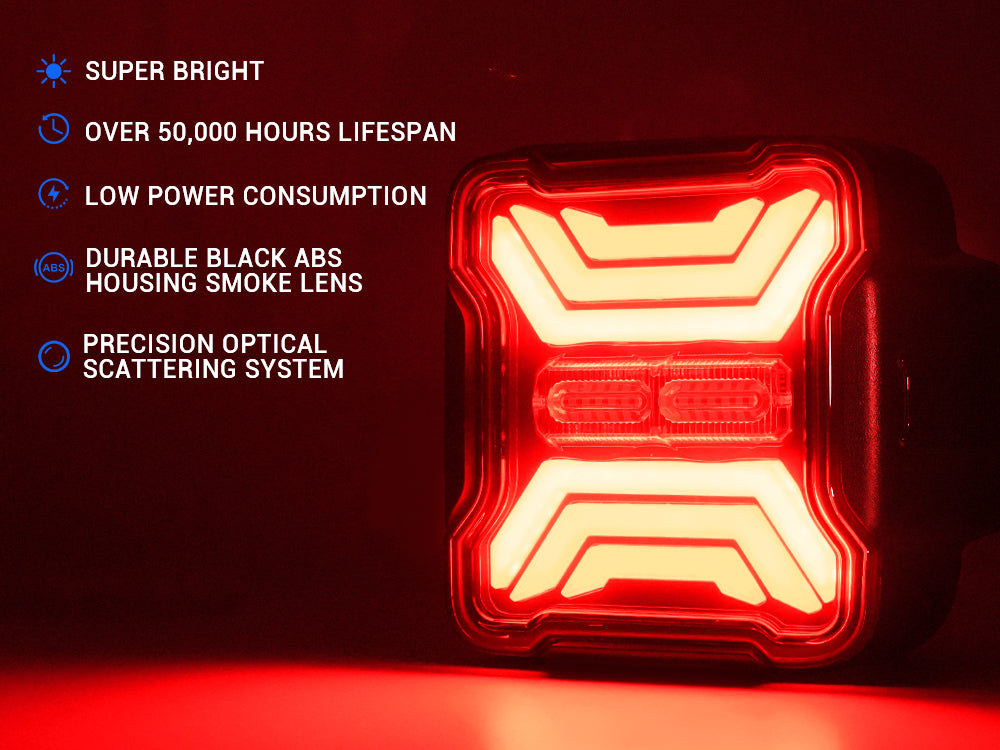 Smoked LED Tail Lights for Jeep Wrangler JK with High Visibility and Waterproof Design