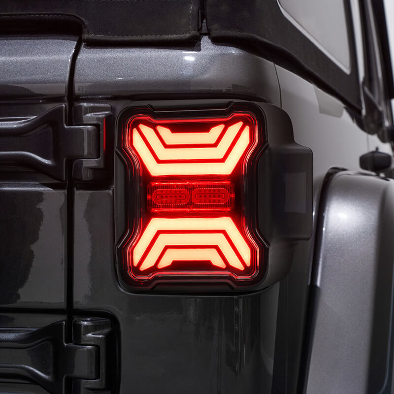 Smoked LED Tail Lights for Jeep Wrangler JL JLU with High Visibility and Waterproof Design