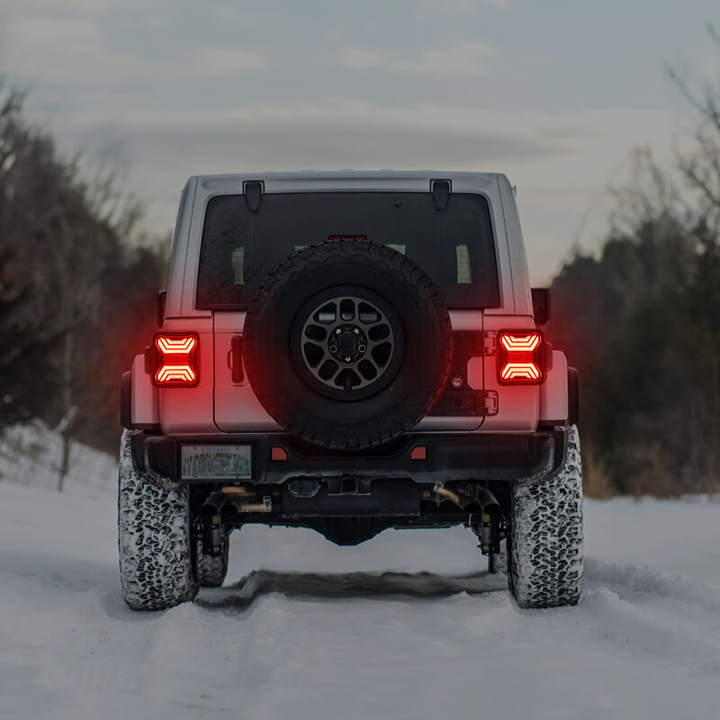 Smoked LED Tail Lights for Jeep Wrangler JL JLU with High Visibility and Waterproof Design