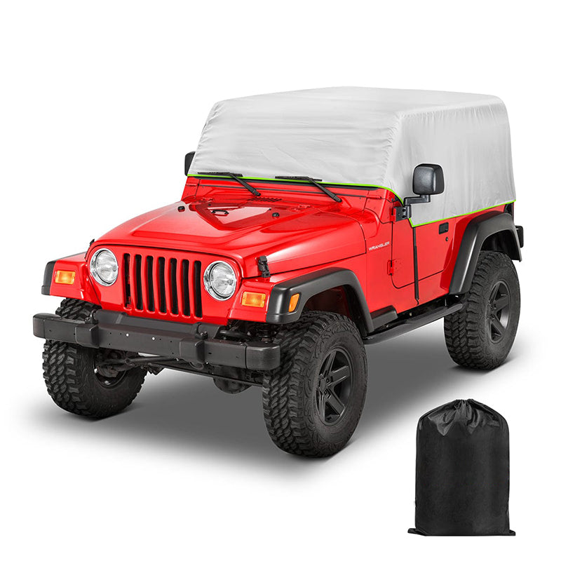 Weatherproof 210D Oxford Cloth Full Door Cab Cover for 1997-2006 Jeep Wrangle TJ 2 Door