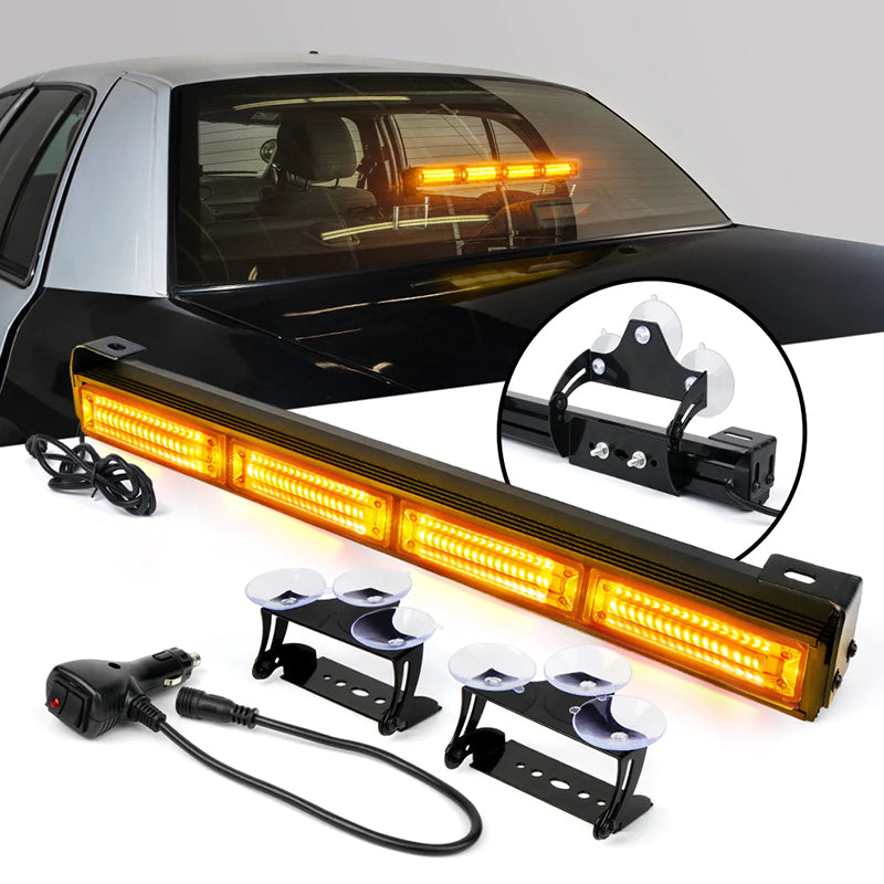 18" Traffic Advisor Strobe Light Bar with Suction Cup Brackets