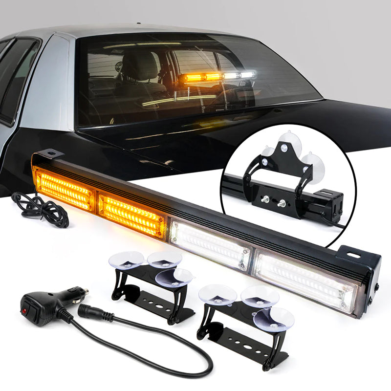 18" Traffic Advisor Strobe Light Bar with Suction Cup Brackets