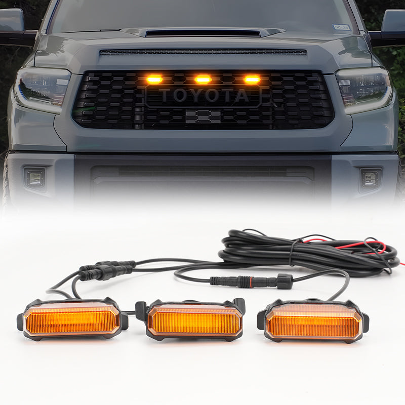 Amber Tundra Grille Lights | 2018–2021 TRD Pro 3PCS Kit