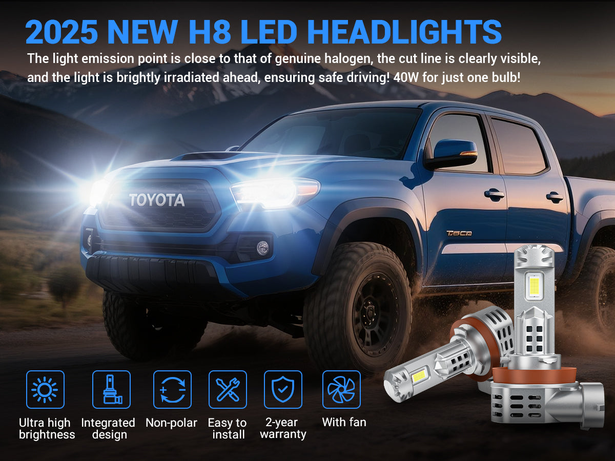 4Pcs H8 H11 H16 LED Headlight Bulbs For 2016-Later Toyota Tacoma