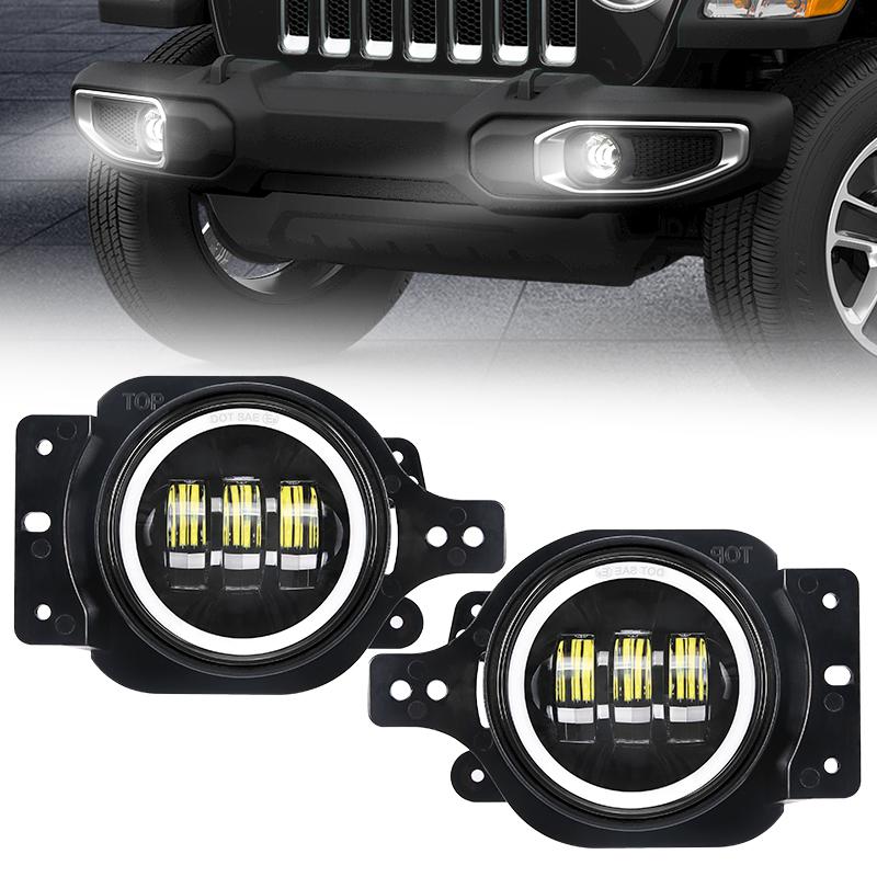 jeep wrangler halo fog lights in a JL