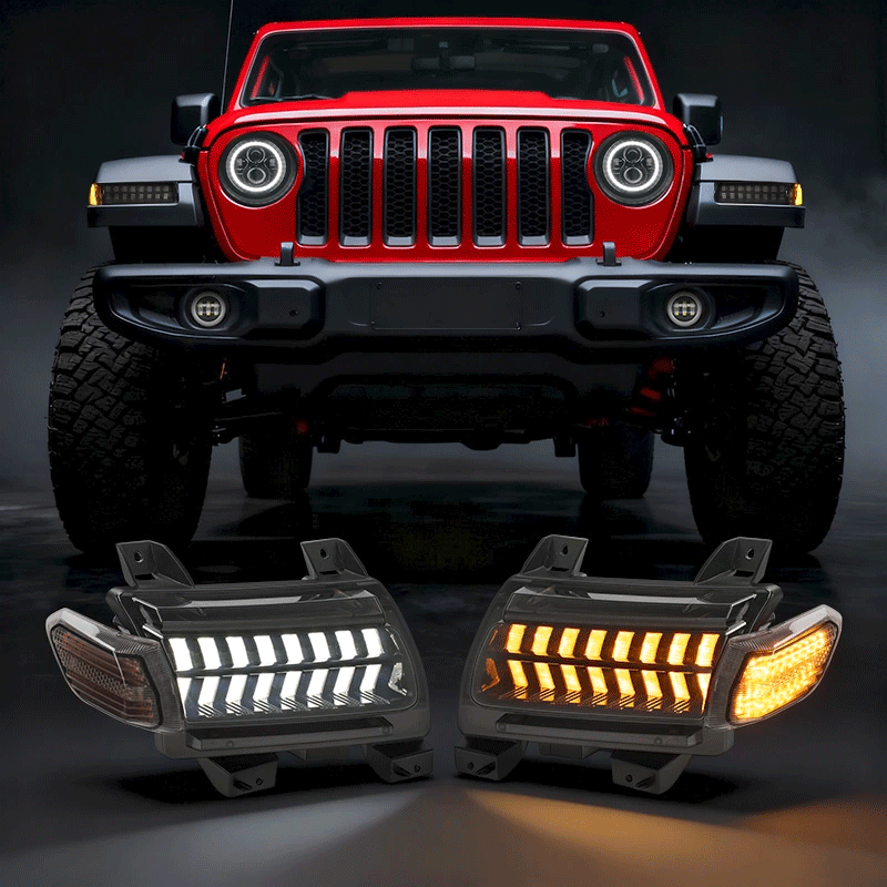 Luces intermitentes y DRL para Jeep Wrangler JL/JLU Gladiator JT 2018 y posteriores