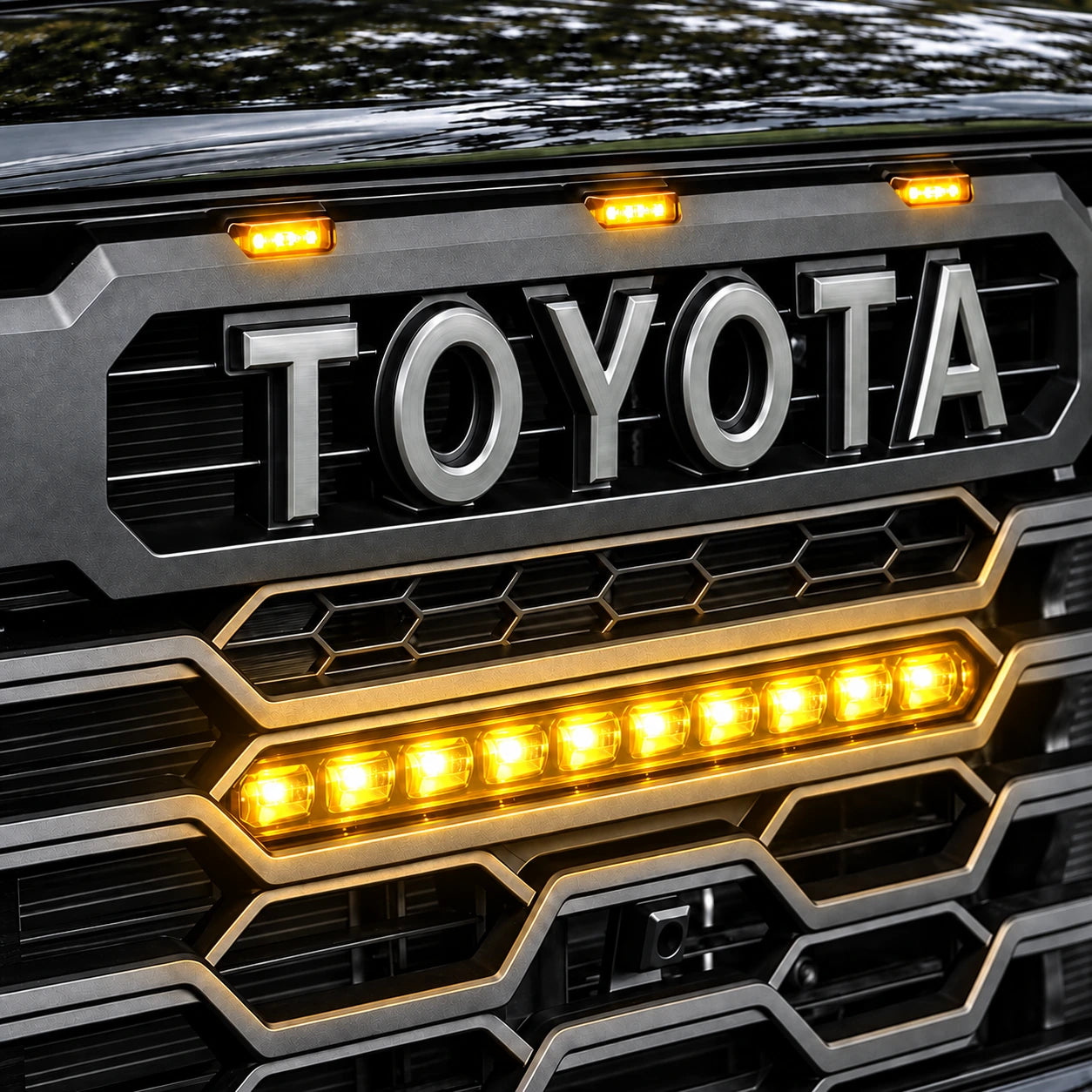 TRD LEDフォグランプ付き フロントバンパー 2022-2026 Toyota Tundra TRD Pro Grille Light Bar & Front Raptor Lights