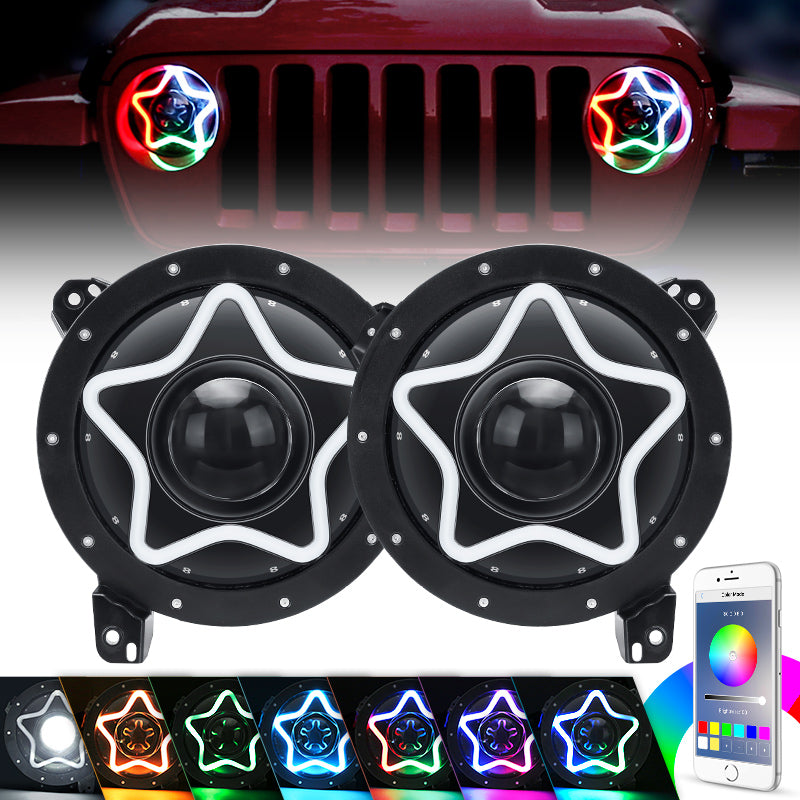 star rgb led headlights