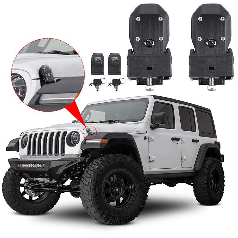 2018+ Jeep Wrangler JL Hood Lock Kit Anti-Theft 