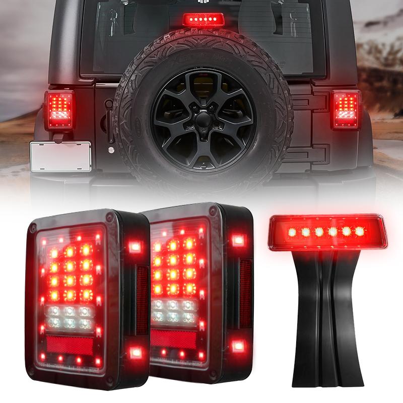 Jeep Wrangler JK LED Tail Lights and Third Brake Light